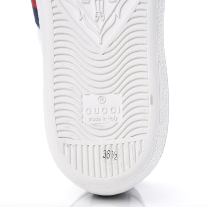 Gucci Calfskin Ayers Web Ace Sneakers 36.5 White Blue 8 of 12