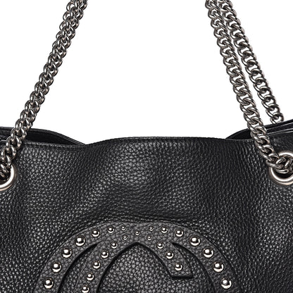 Gucci Pebbled Calfskin Studded Medium Soho Chain Shoulder Bag Black 14 of 14