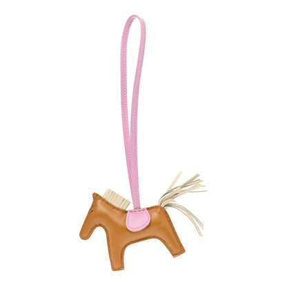 Hermes Milo Lambskin Grigri Rodeo Horse Bag Charm PM Sesame Mauve Sylvestre Craie 1 of 5