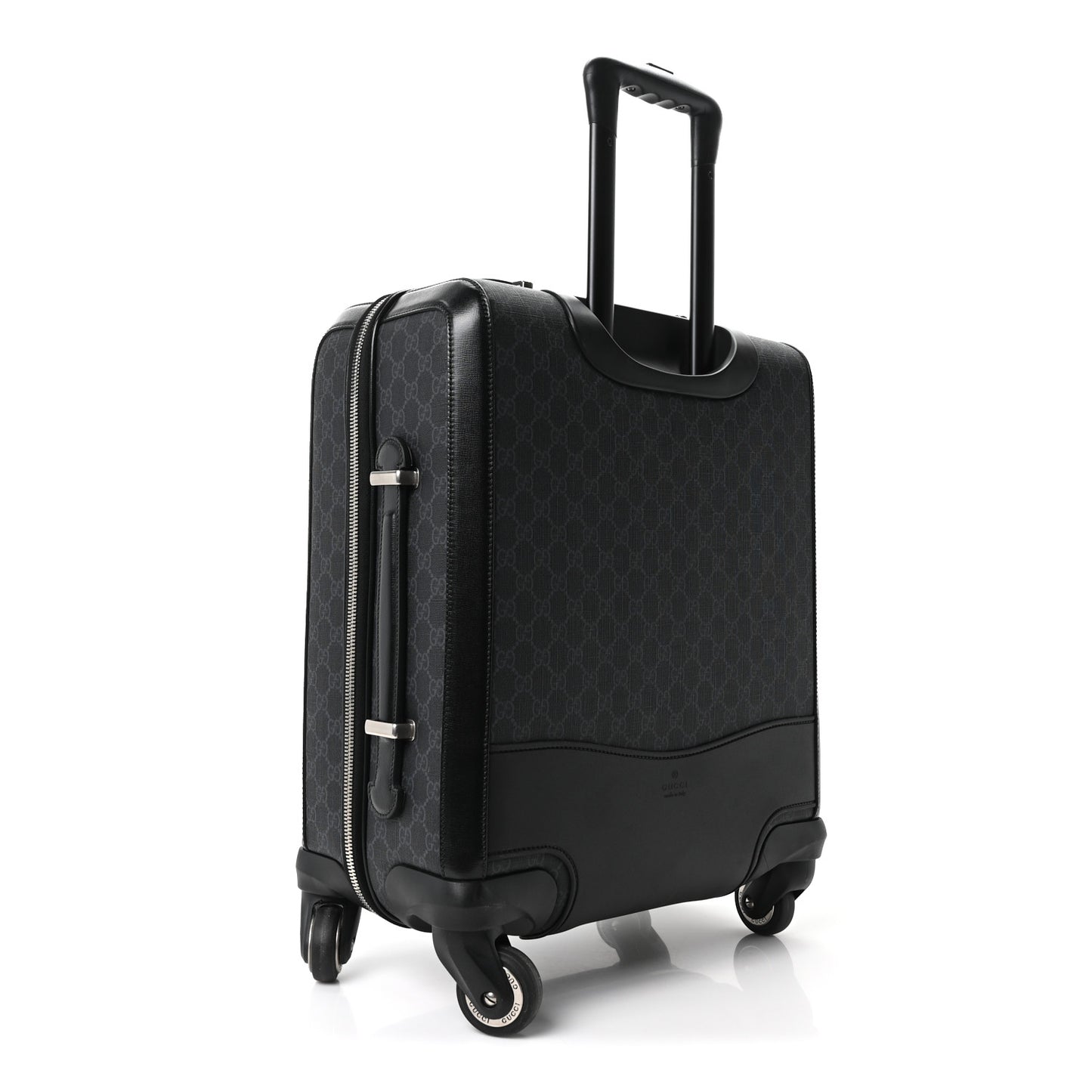 GG Supreme Monogram Four Wheel Suitcase Black Grey