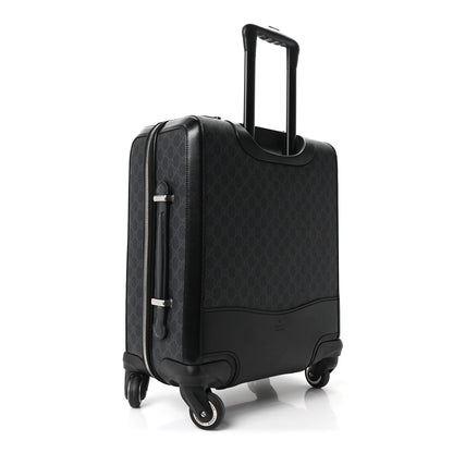 Gucci GG Supreme Monogram Four Wheel Suitcase Black Grey 2 of 9