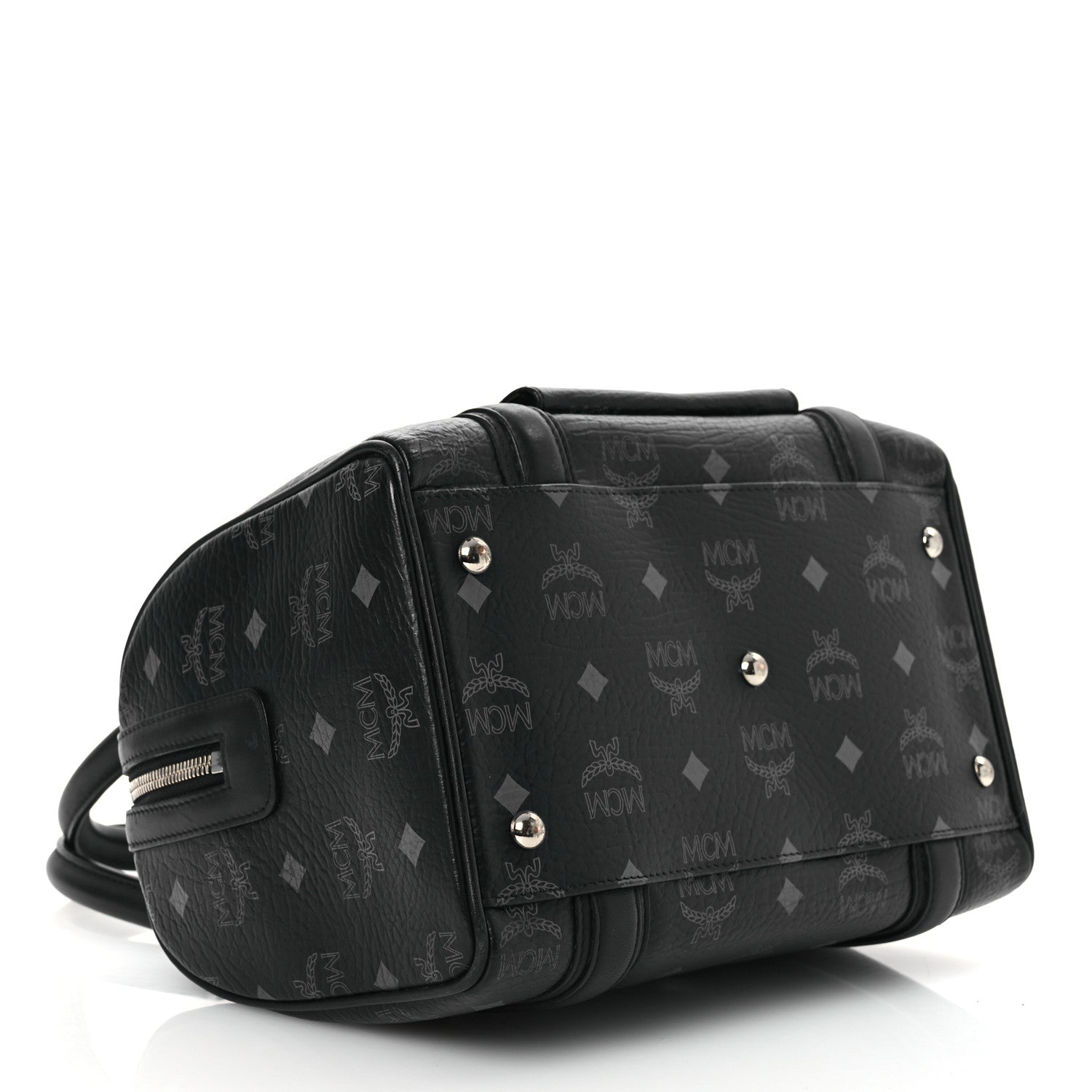 MCM Visetos Small Boston Bag Black 4 of 14