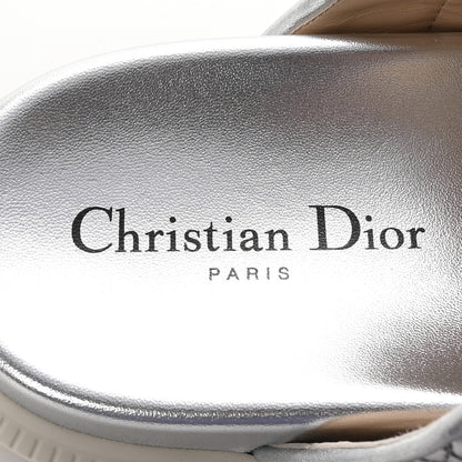Christian Dior Laminated Sheepskin Cannage Dior Or Dioract Slide Sandals 37.5 Steel 8 of 10