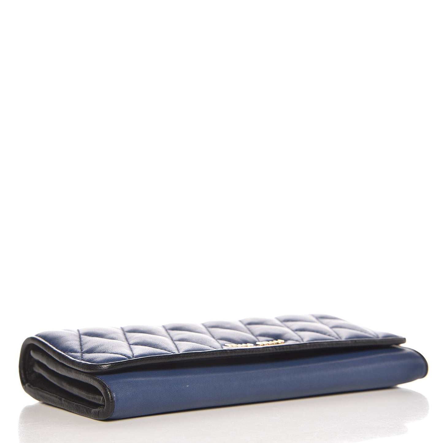 Nappa Quilted Flap Wallet Inchiostro