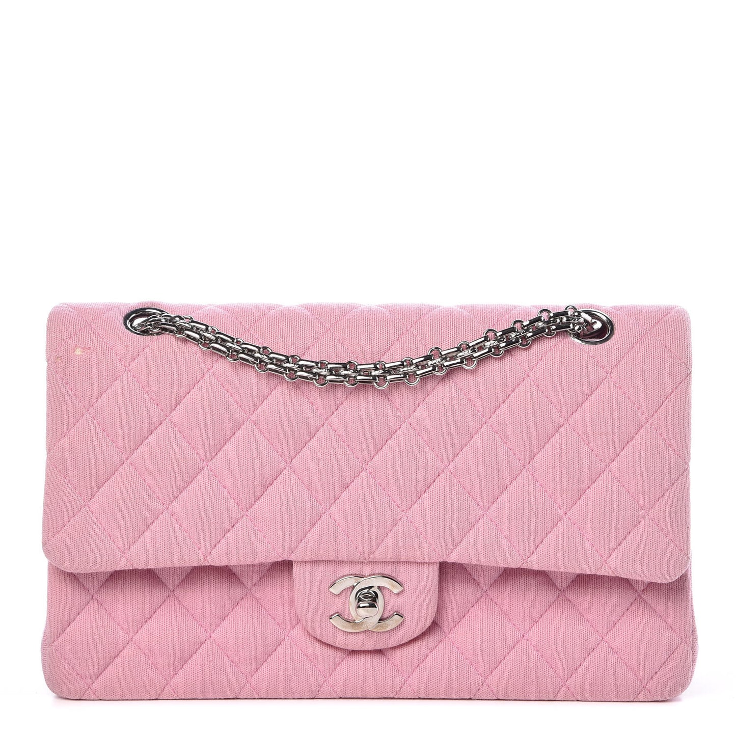 Jersey Quilted Medium Double Flap Pink