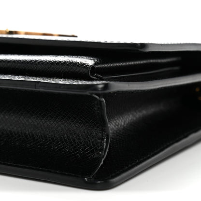 Saint Laurent Coated Bark Calfskin Sunset Chain Wallet Black 10 of 13