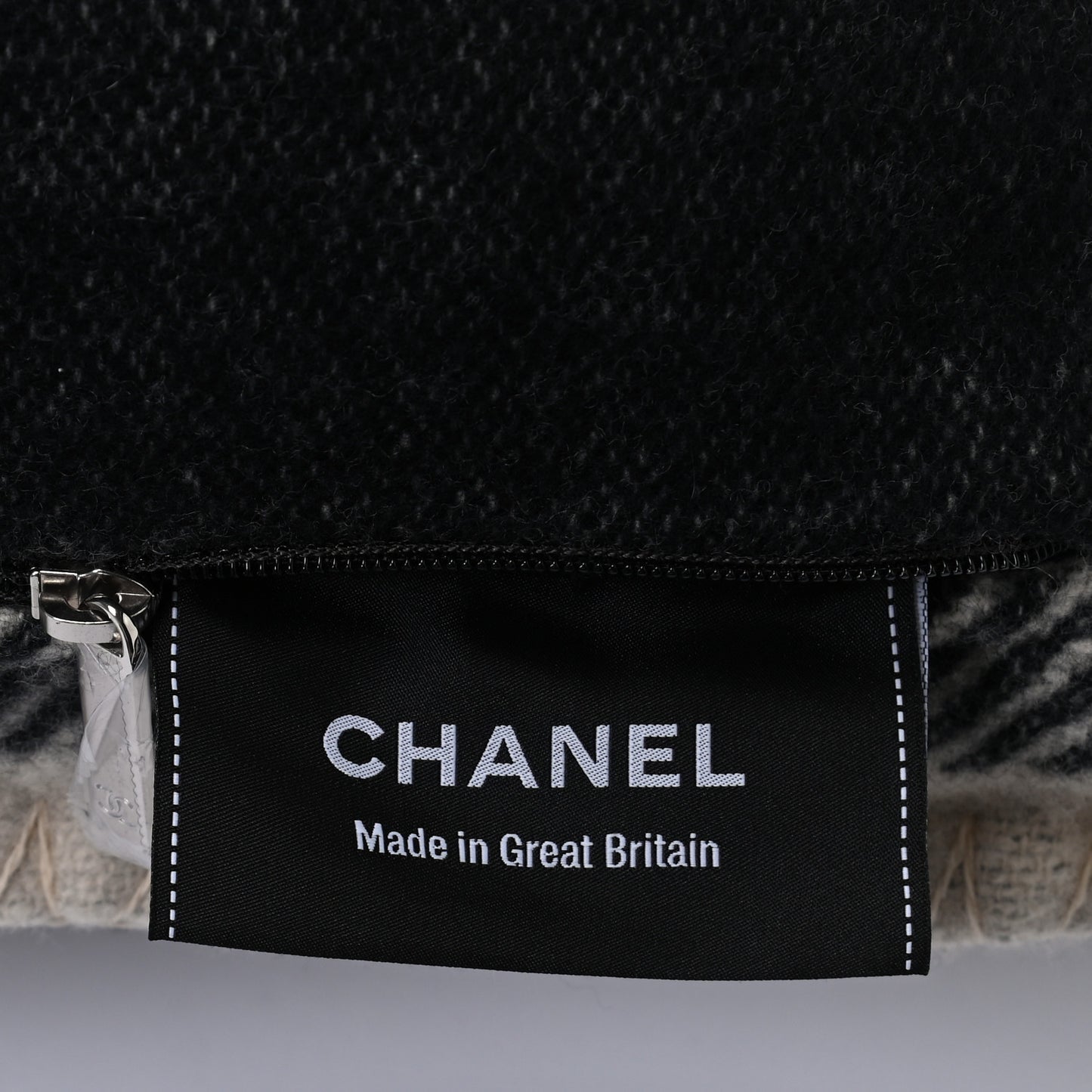 Merino Wool Cashmere CC Pillow Black Beige