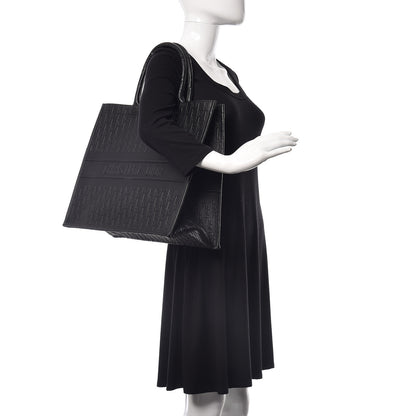 Christian Dior Oblique Calfskin Embossed Book Tote Black 2 of 9
