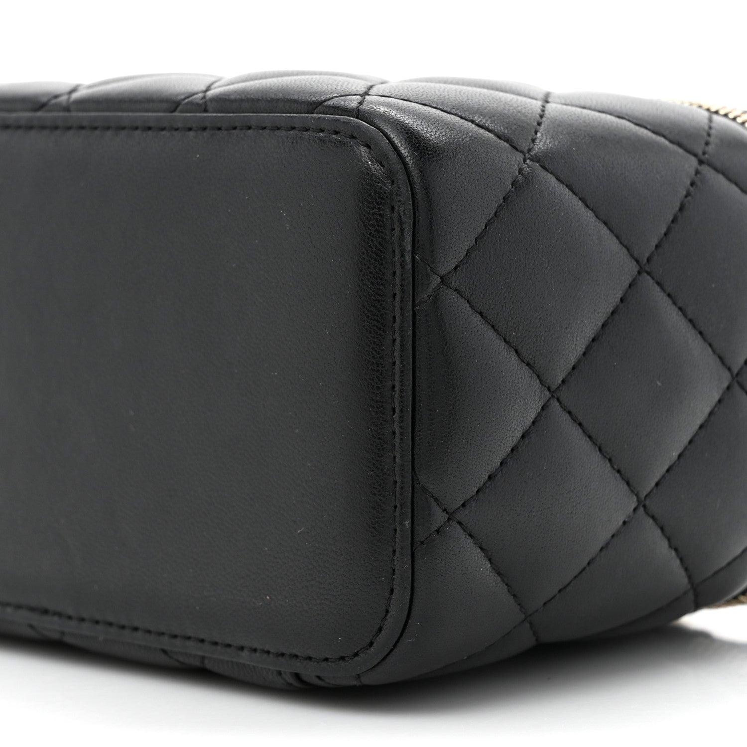 Chanel Lambskin Quilted Small Top Handle Vanity Case With Chain Black 9 of 13