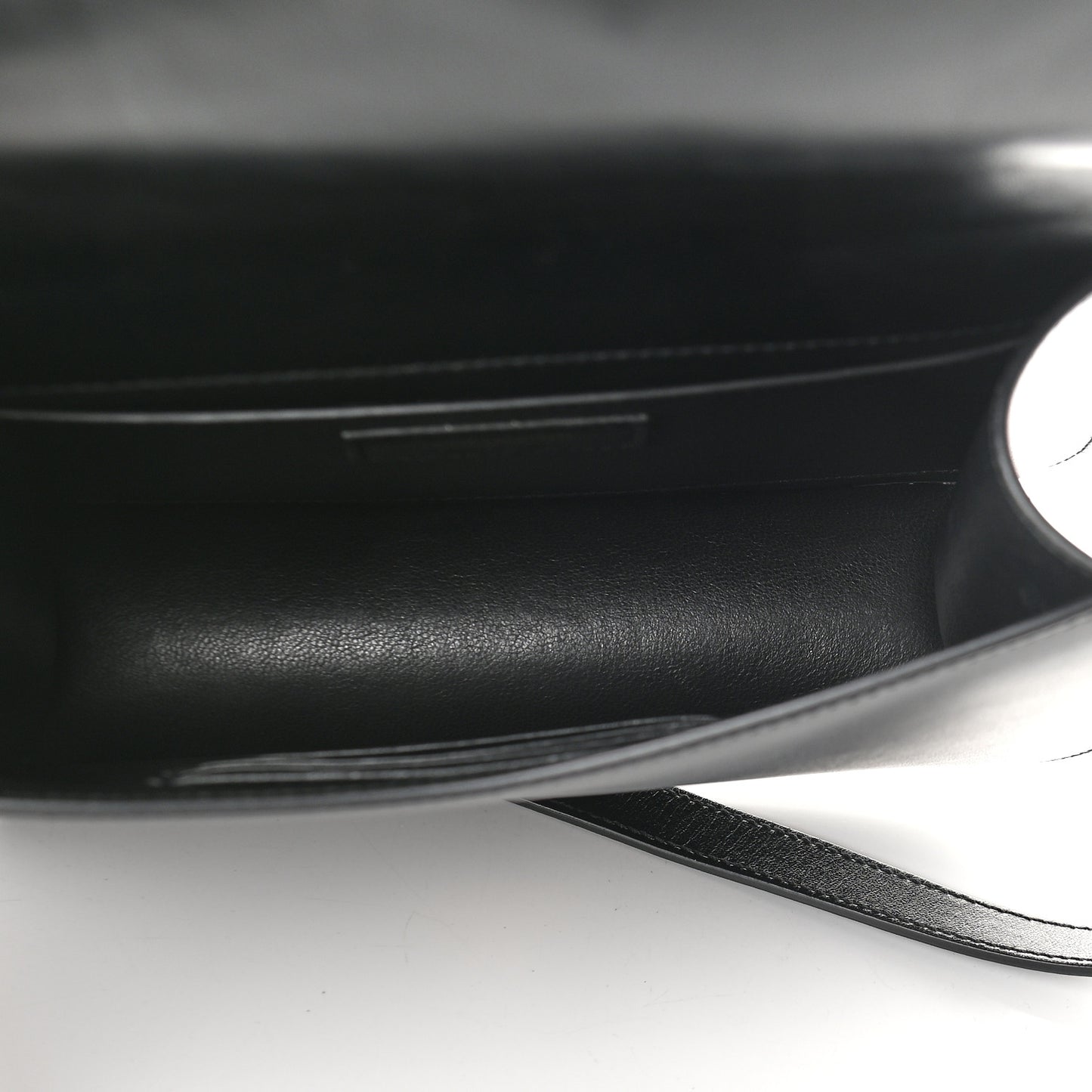 Smooth Calfskin Small Spontini Saddle Bag Black