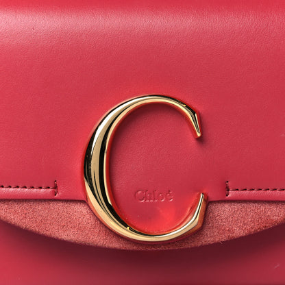 Chloe Shiny Calfskin Suede Mini C Double Carry Scarlet Pink 7 of 9