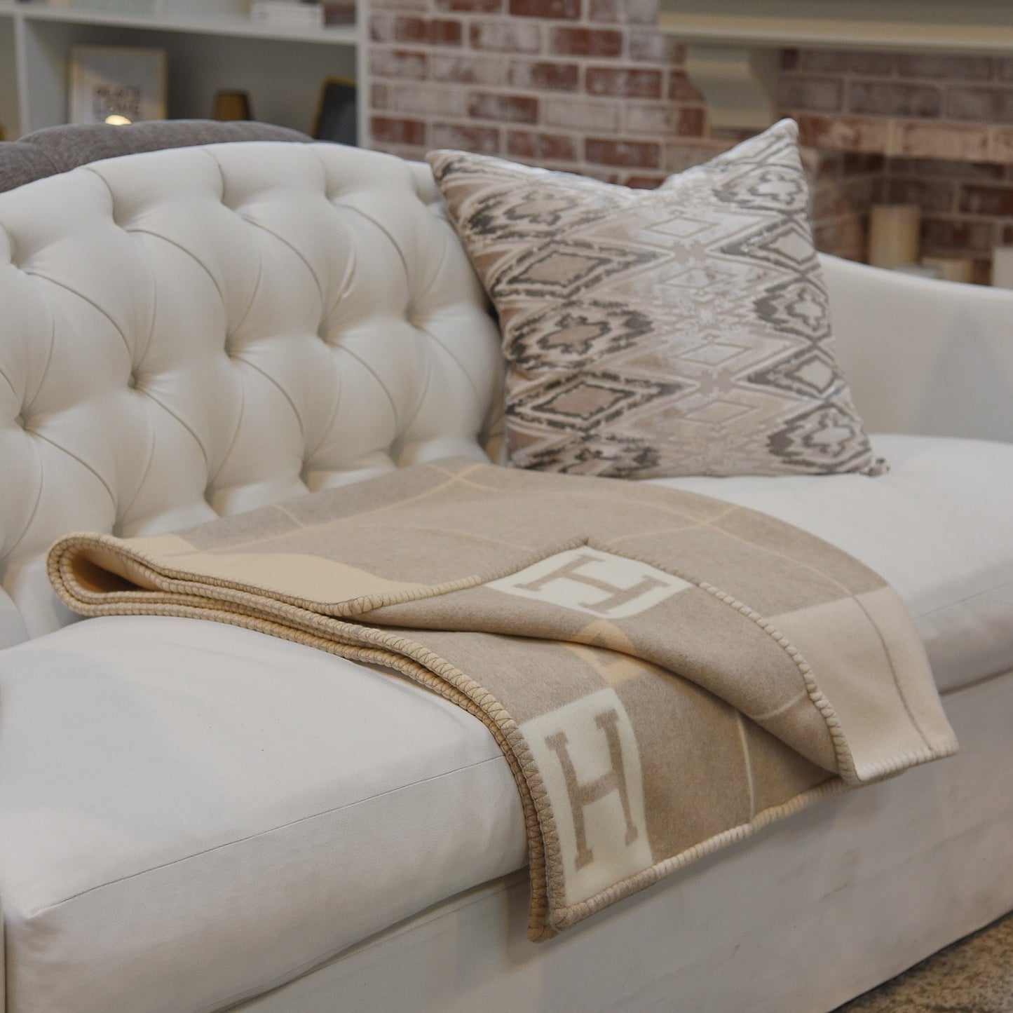 Wool Cashmere Avalon III Blanket Coco Camomille