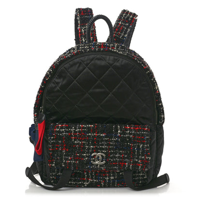 Chanel Tweed Nylon Quilted Astronaut Essentials Backpack Black Multicolor 1 of 10