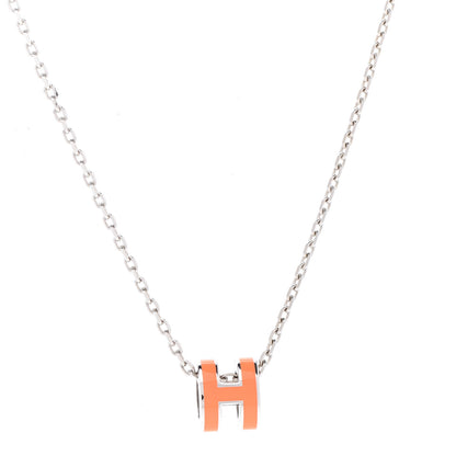 Hermes Palladium Mini Pop H Necklace Orange 3 of 8