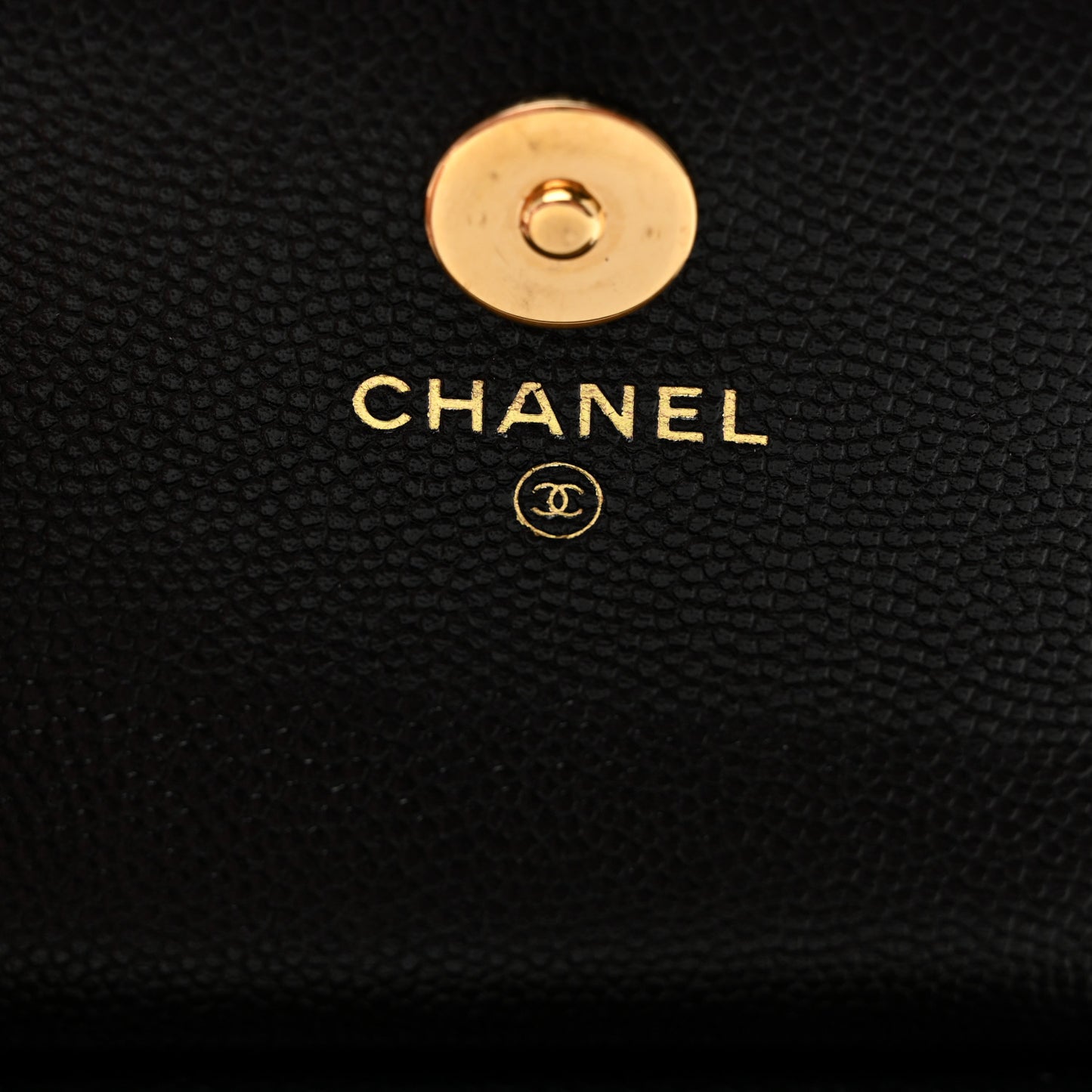 Caviar Quilted Mini Bar Flap Clutch With Chain Black