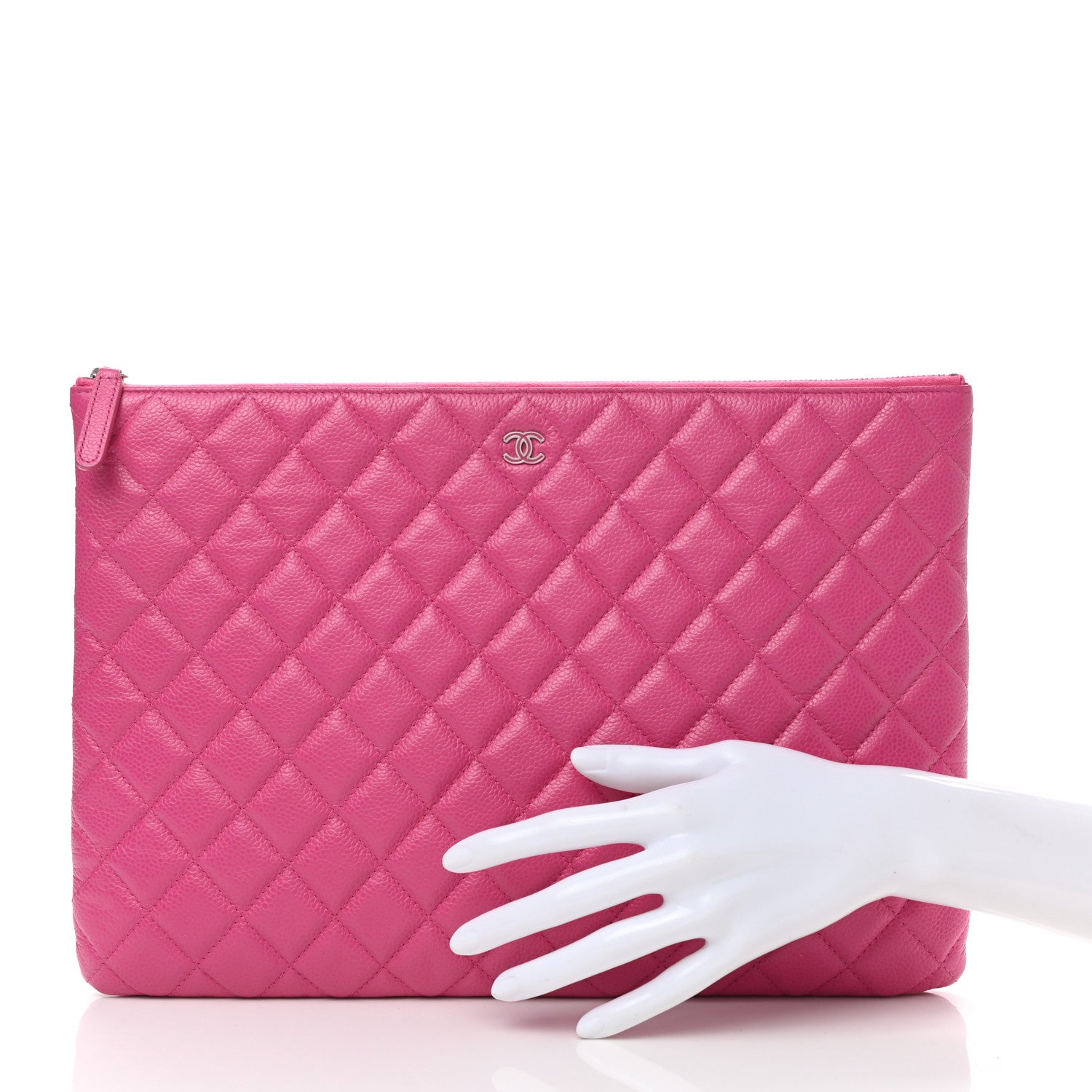 Chanel Caviar Quilted Large Cosmetic Case Pink 2 of 7