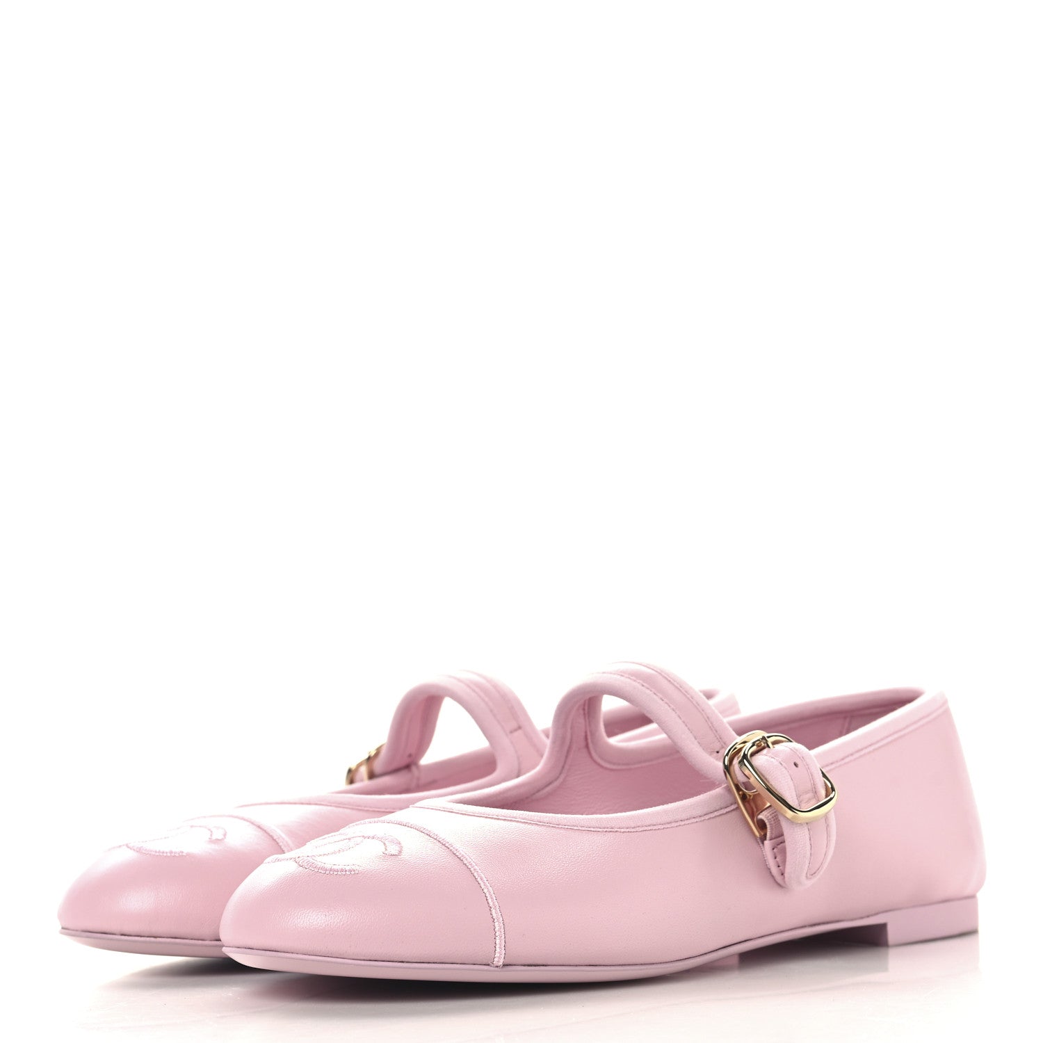 Chanel Lambskin Mary Jane Flats 36 Light Pink 4 of 10