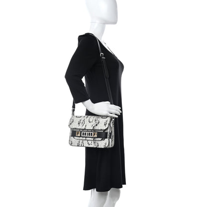 Proenza Schouler Calfskin Snake Embossed Mini PS11 Classic Shoulder Bag Optic White Black 2 of 10