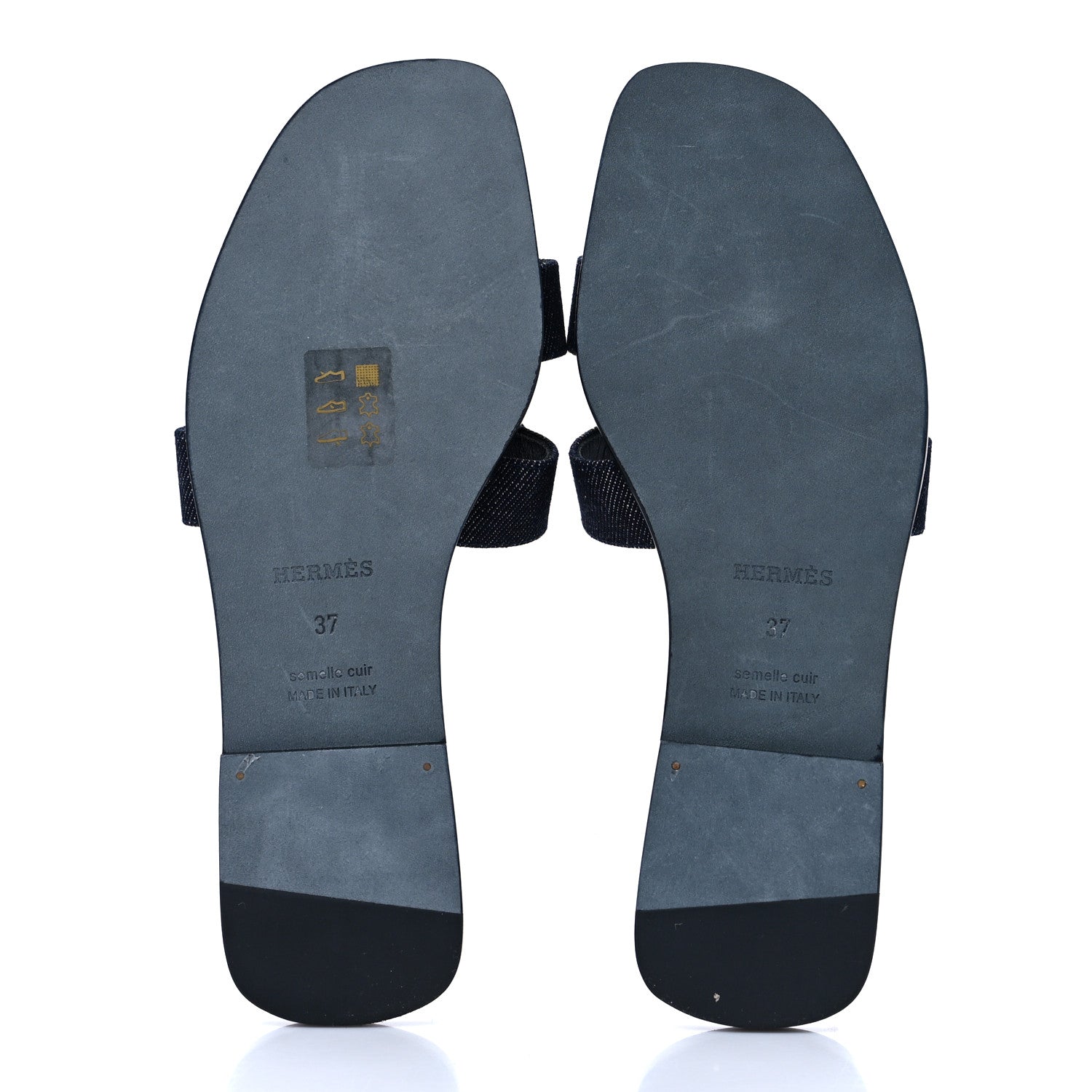 Hermes Denim Canvas Oran Sandals 37 Bleu Brut 5 of 7