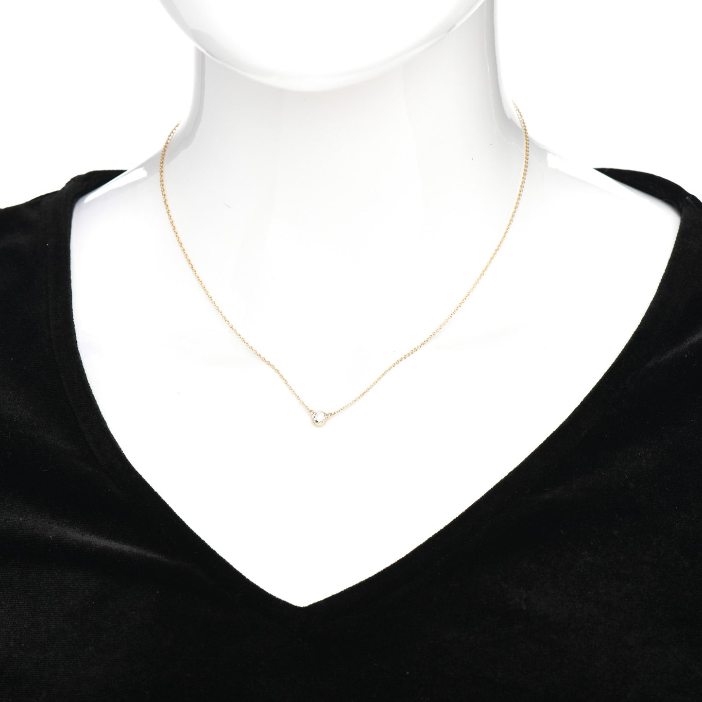 18K Yellow Gold Diamond .24ct Elsa Peretti Diamonds by the Yard Pendant Necklace