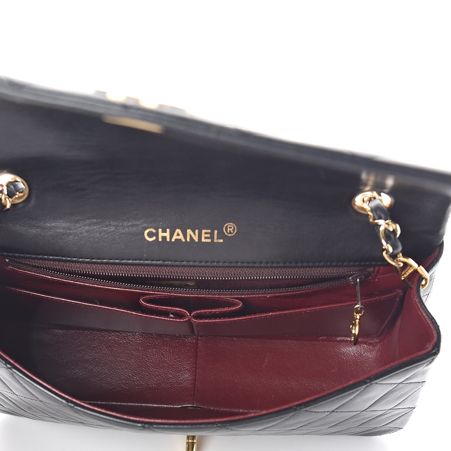 Lambskin Quilted Small Single Flap Black