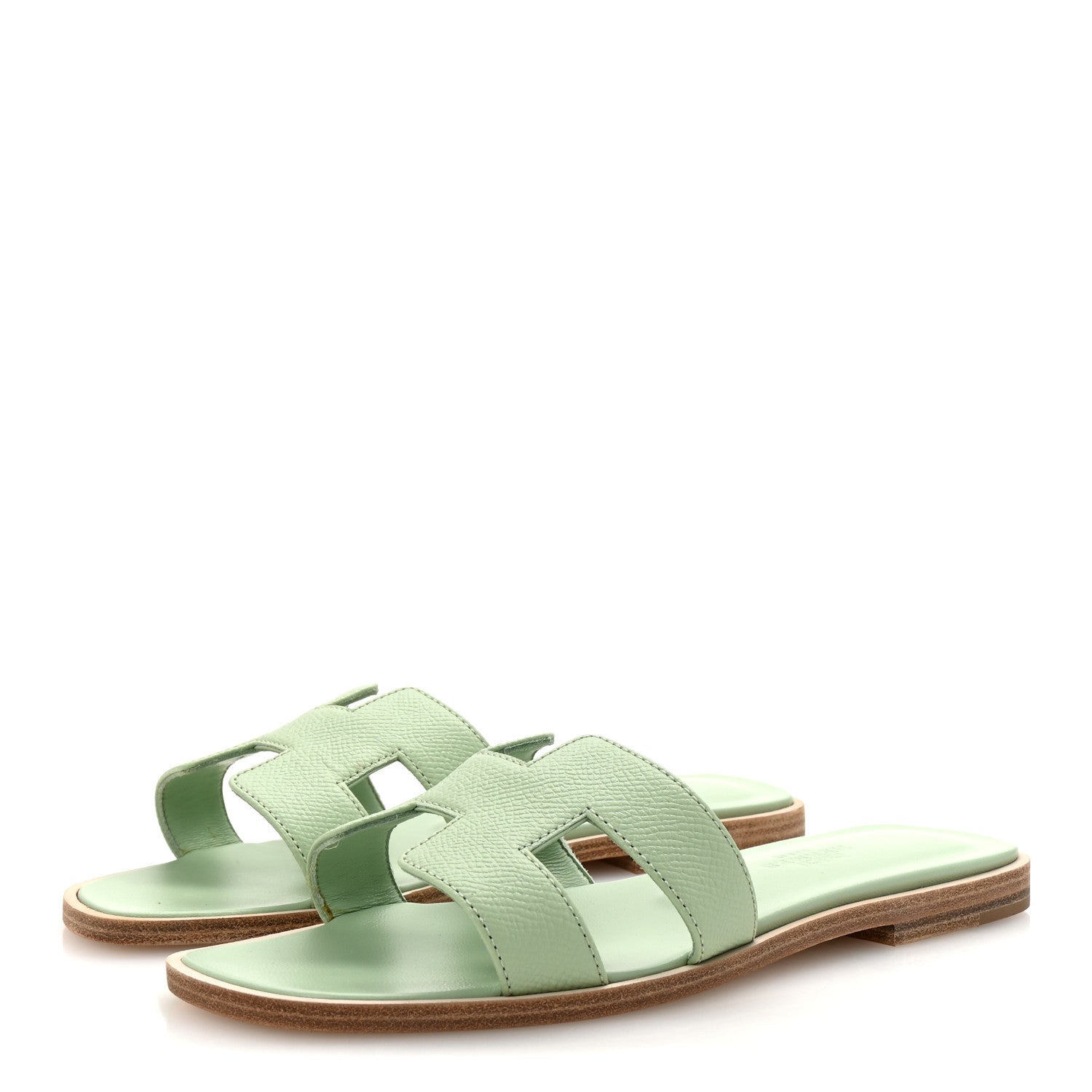 Hermes Epsom Oran Sandals 35 Vert Jade 4 of 10