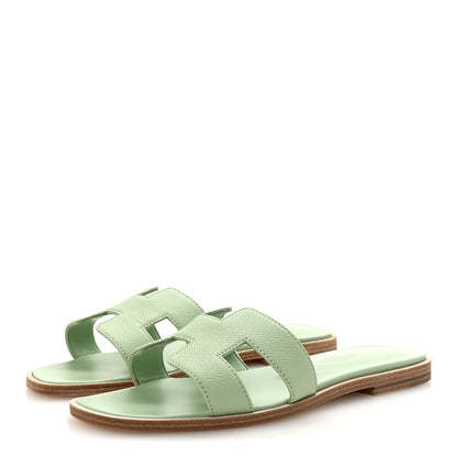 Hermes Epsom Oran Sandals 35 Vert Jade 4 of 10