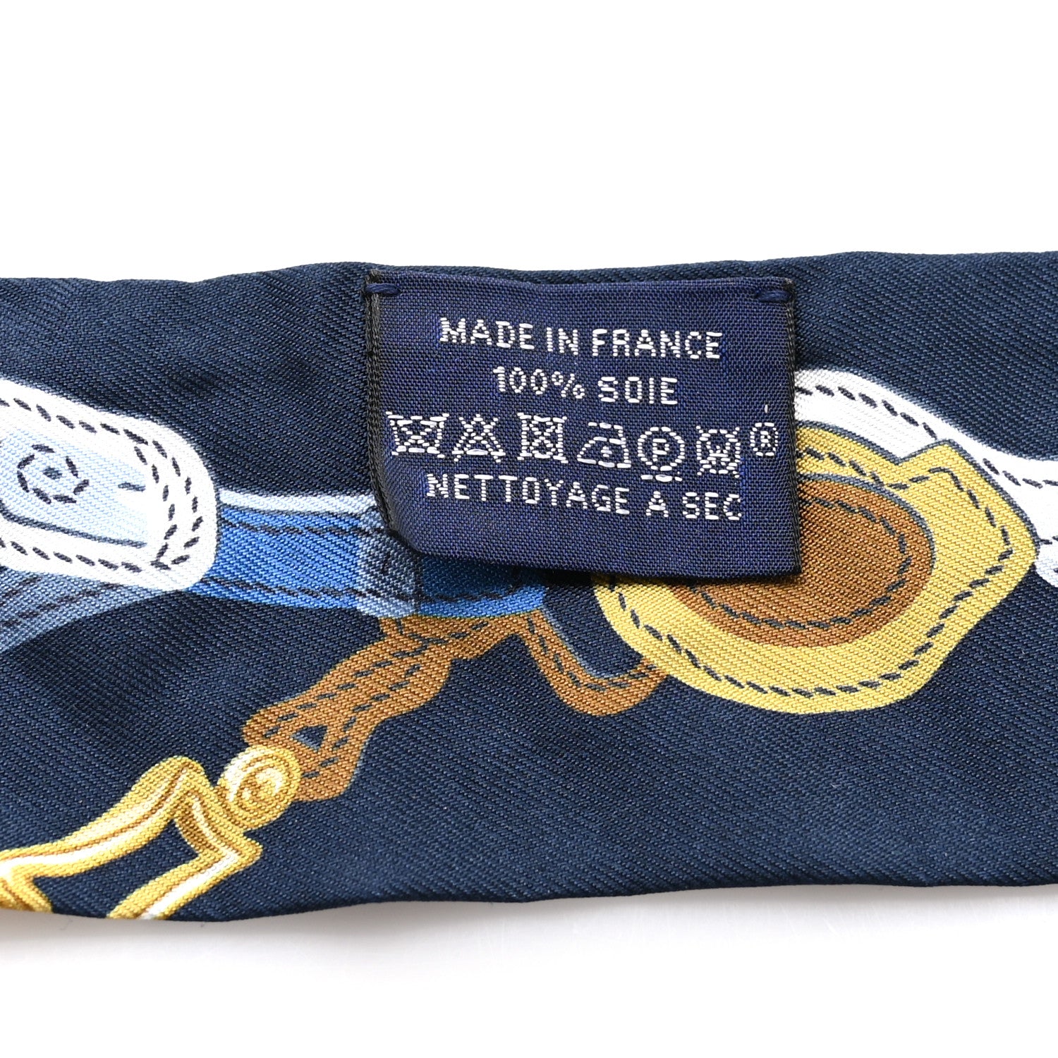 Hermes Silk Brides de Gala Twilly Marine Beige Dore 4 of 4