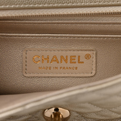 Chanel Metallic Caviar Quilted Mini Rectangular Flap Gold 6 of 12