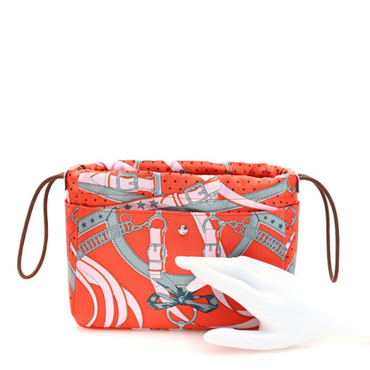 Hermes Silk La Promenade du Matin Bandana Fourbi 20 PM Pouch Orange Mecano Turquoise Fauve 2 of 10