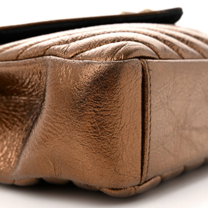 Saint Laurent Metallic Calfskin Matelasse Chevron Monogram Medium College Bag Bronze 10 of 14