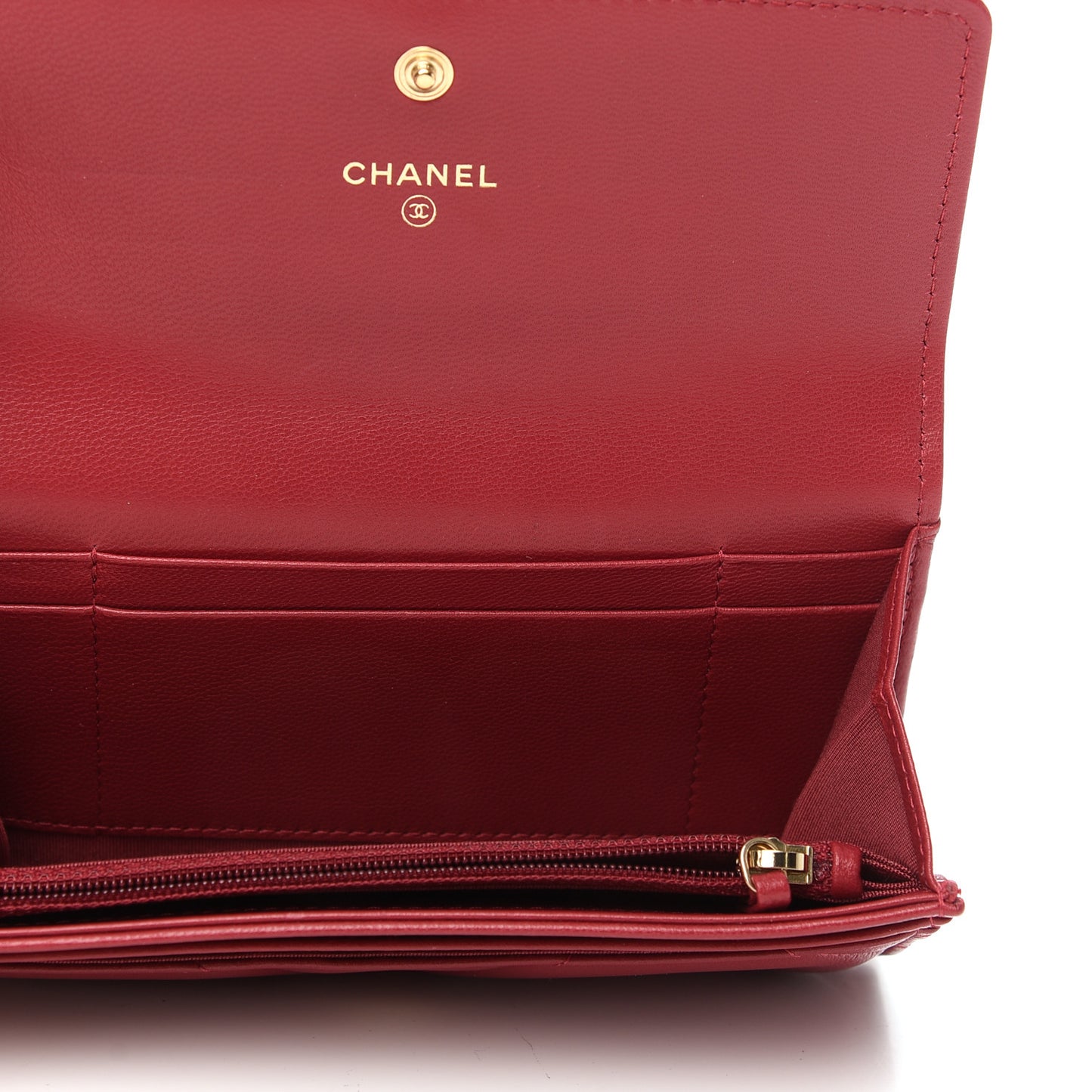 Goatskin Quilted Chanel 19 Flap Wallet Dark Pink