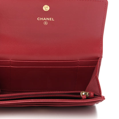 Chanel Goatskin Quilted Chanel 19 Flap Wallet Dark Pink 5 of 8