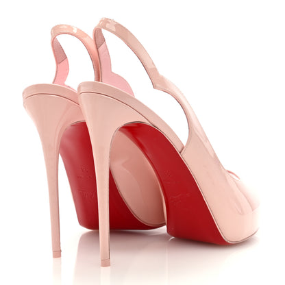 Christian Louboutin Patent Hot Chick Slingback Alta Platform Peep Toe 120 Pumps 38 Rosy 4 of 9