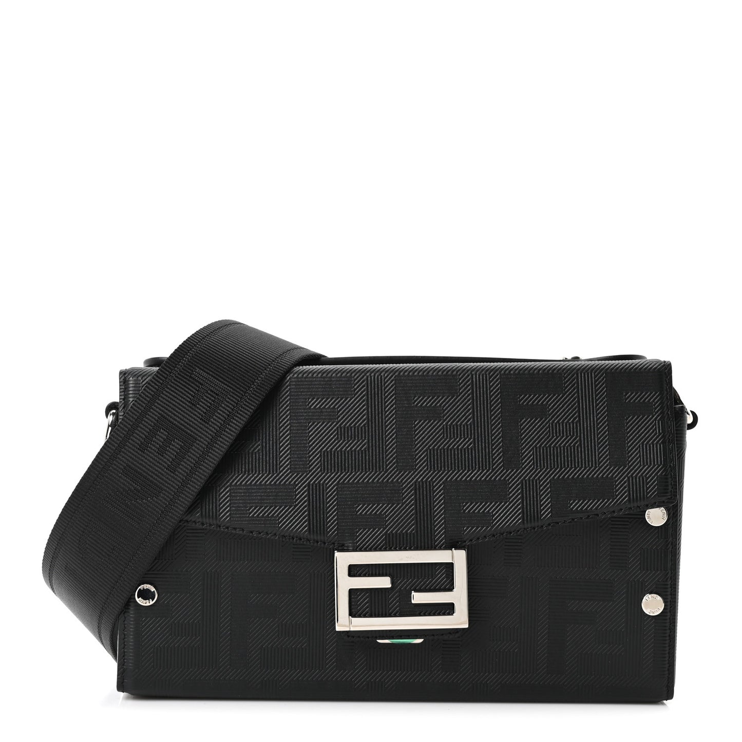 Vitello King FF Lines Embossed Baguette Soft Trunk Black
