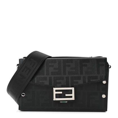 Fendi Vitello King FF Lines Embossed Baguette Soft Trunk Black 2 of 19