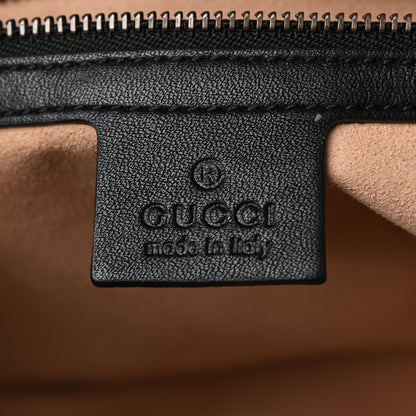 Gucci Calfskin Matelasse Medium GG Marmont Chain Shoulder Bag Black 6 of 9