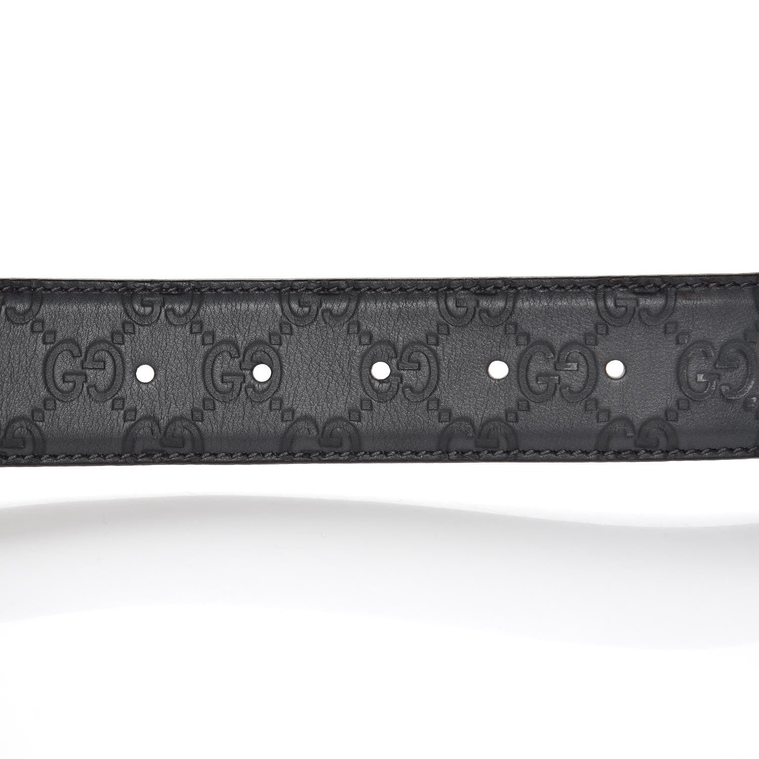 Gucci Guccissima Interlocking G Belt 95 38 Dark Grey 5 of 10