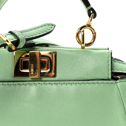 Fendi Shiny Nappa Micro Peekaboo Iconic Satchel Verde Acqua 7 of 9