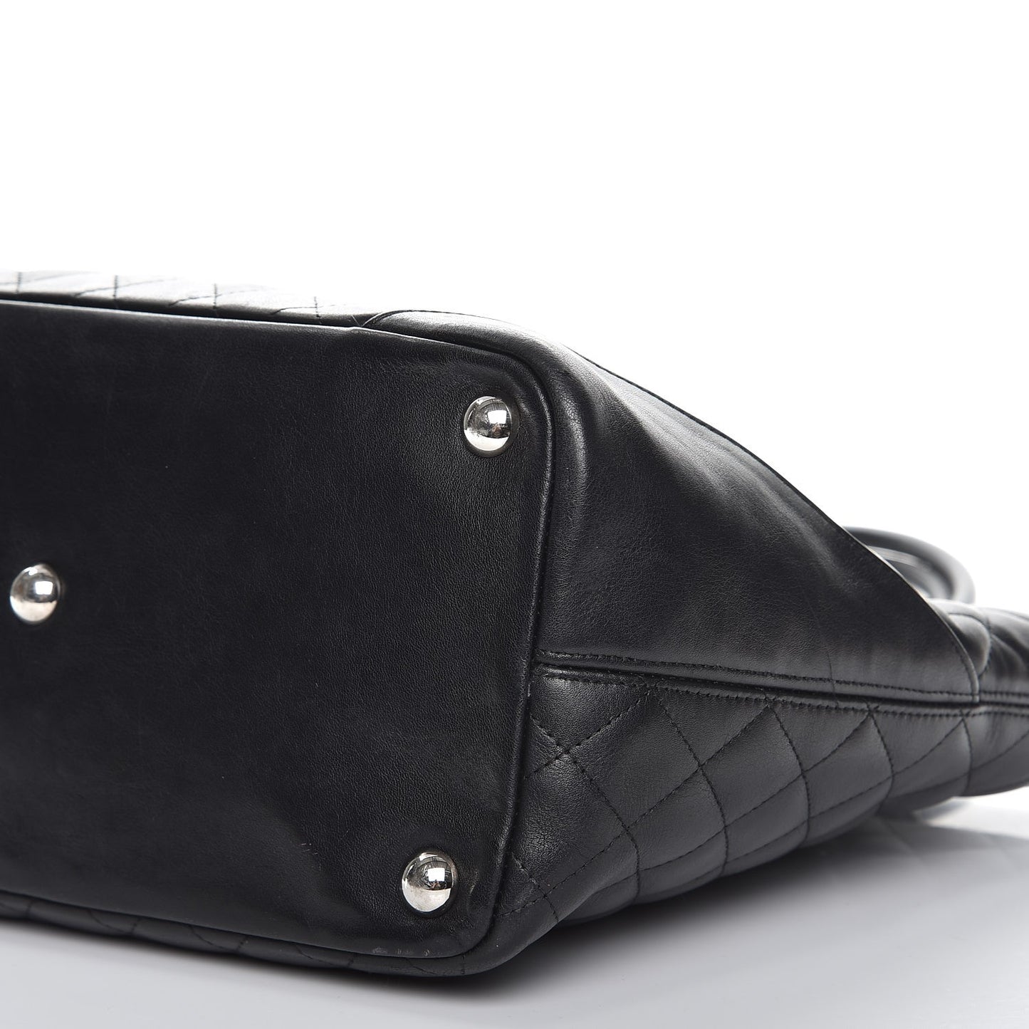 Calfskin Quilted Large Cambon Tote Black