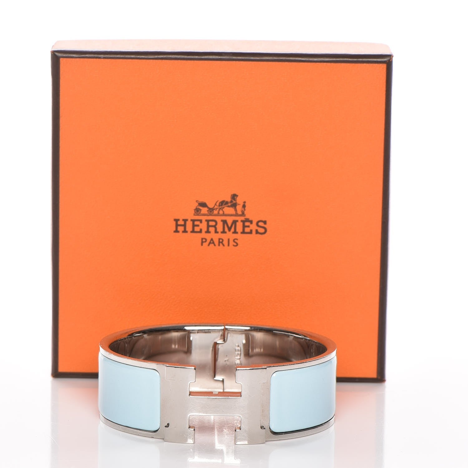 Hermes Enamel Clic Clac H Wide Bracelet PM Bleu 5 of 5