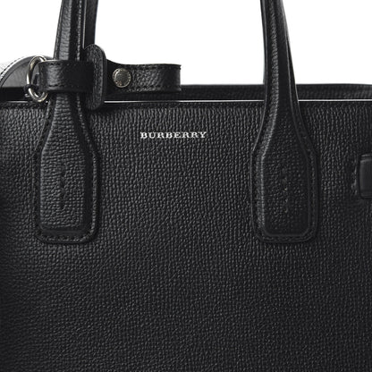 Burberry Grainy Calfskin House Check Small Banner Tote Black 9 of 9