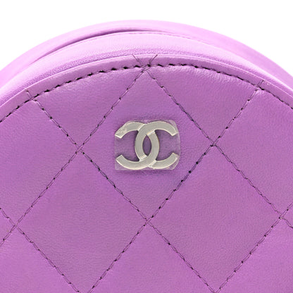 Chanel Lambskin Quilted Round Clutch With Chain Purple 8 of 10