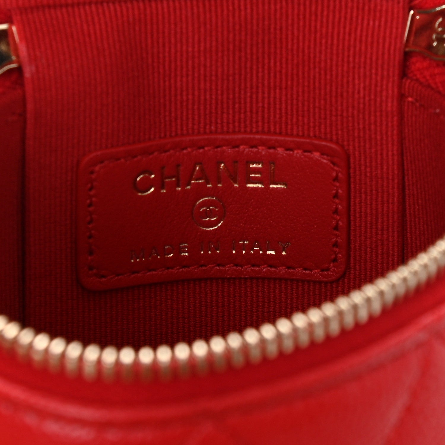 Chanel Caviar Quilted Small Vertical Coco Beauty Vanity Case With Chain Red 6 of 10