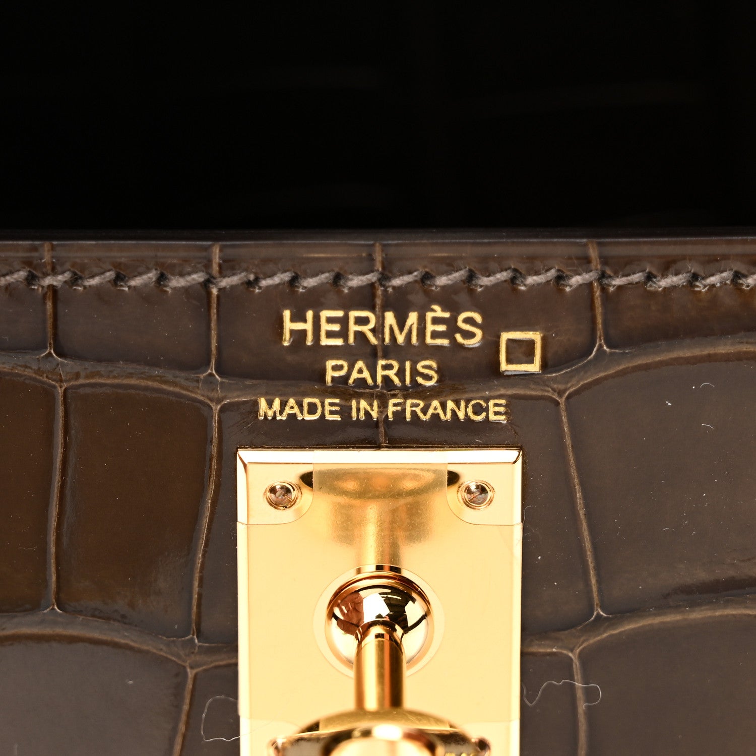 Hermes Shiny Alligator Kelly Sellier 25 Gris Elephant 6 of 11