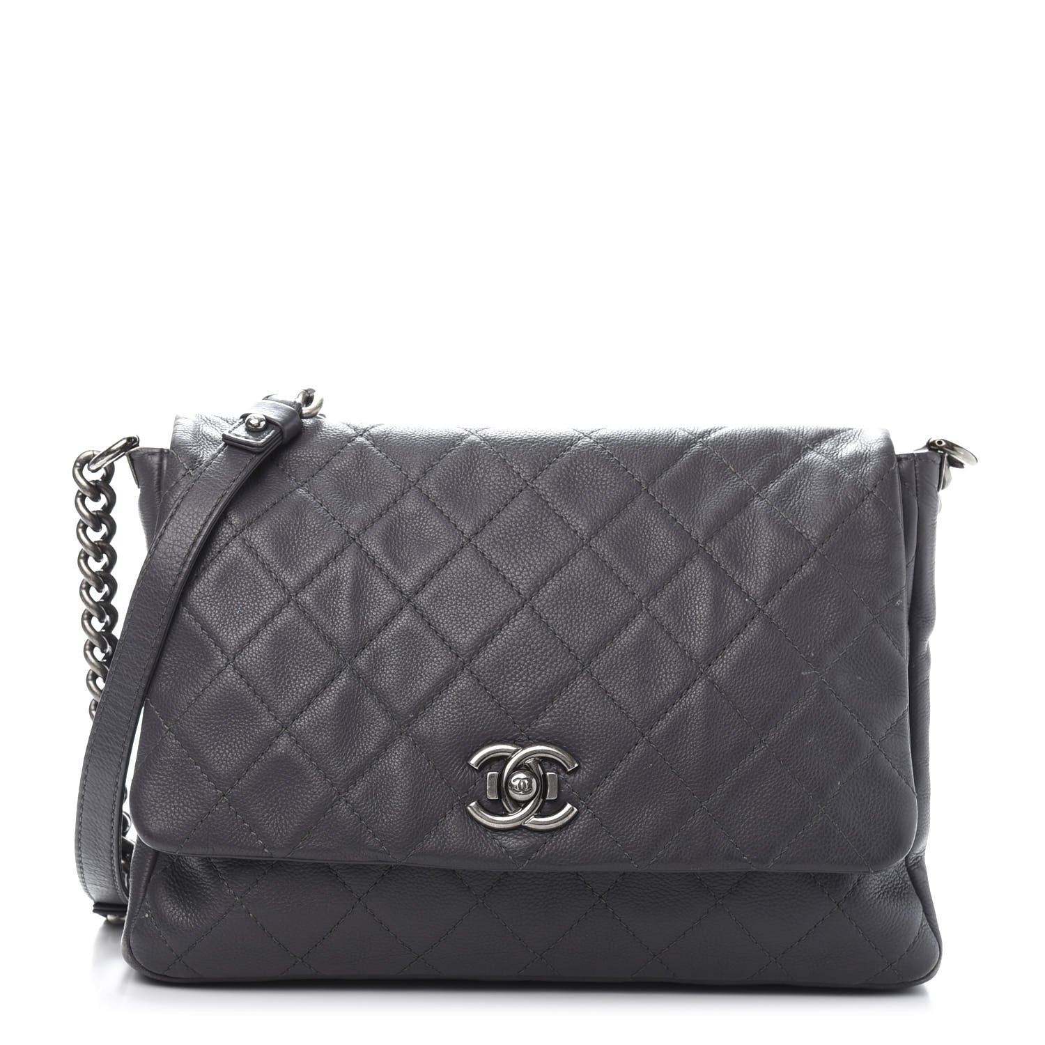 Chanel Calfskin Quilted Couture Messenger Grey 1 of 12