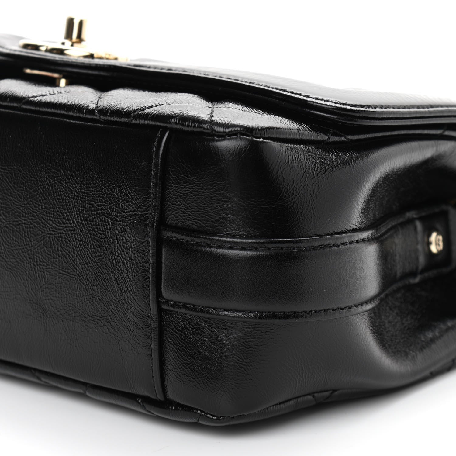 Chanel Crumpled Glazed Lambskin Quilted Small Flap Black 10 of 10