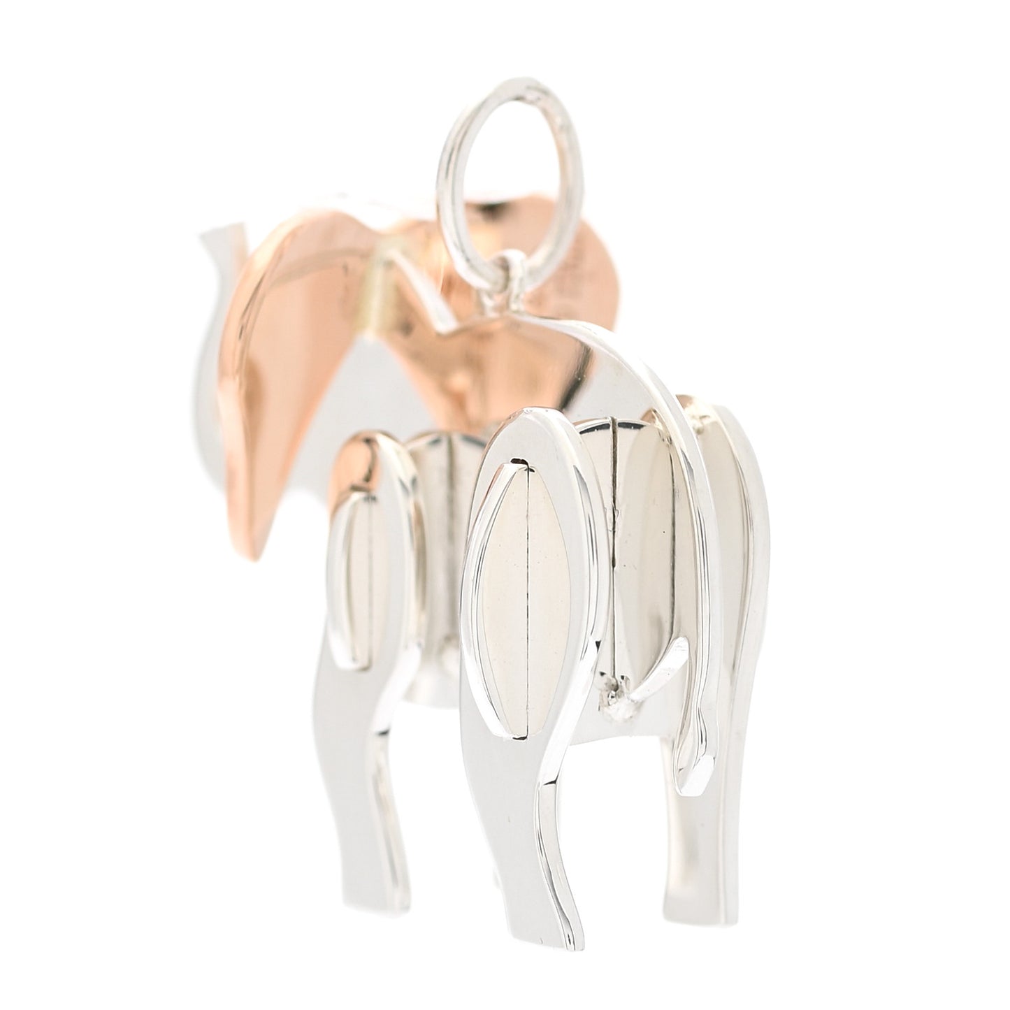 Sterling Silver 18K Rose Gold Save the Wild Elephant Charm