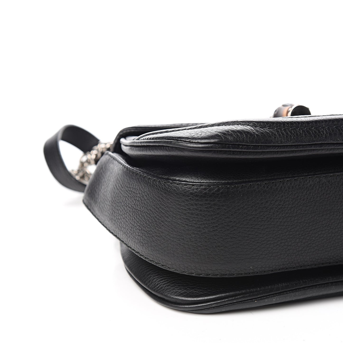 Calfskin Medium New Bamboo Top Handle Bag Black
