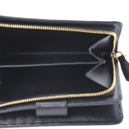 Prada Saffiano Metal Compact Wallet Black 6 of 10
